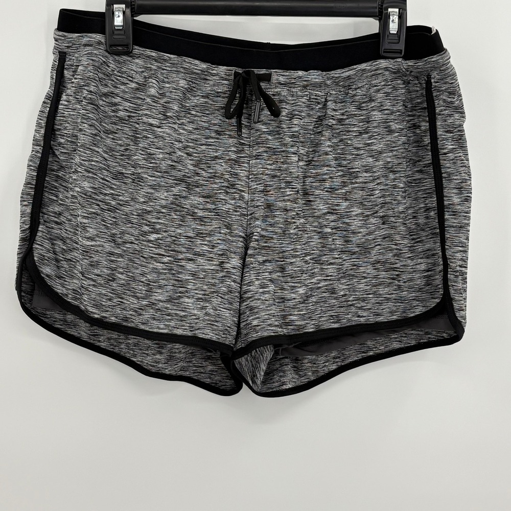 Riboom Freedom Leisure Womens Grey Space Dye Athletic Shorts Liner Large